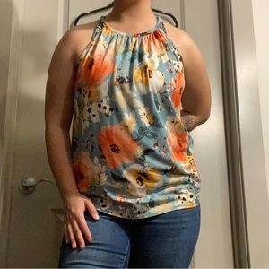 Floral Halter Tank Top